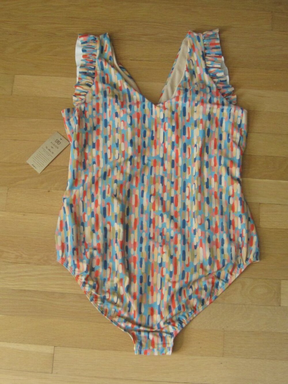 NWT Albion Riptide One-Piece Swim Suit Size XXL Athens Sunset Padded Ruffle - Picture 3 of 11